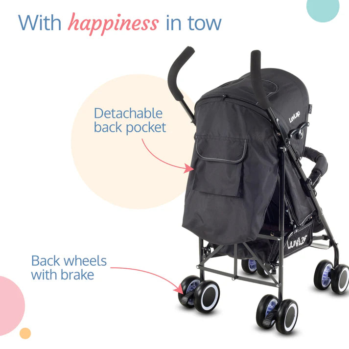 Navigate city streets with ease using the Luvlap City Buggy Baby Stroller, offering a convenient and comfortable ride for your child and a hassle-free experience for parents. Available at uSmile.toys." www.usmile.toys